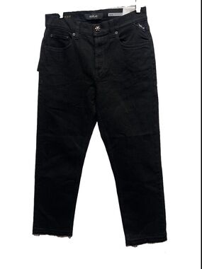 Replay Maijke Black Cropped Straight High Rise Cropped Jean Size 26